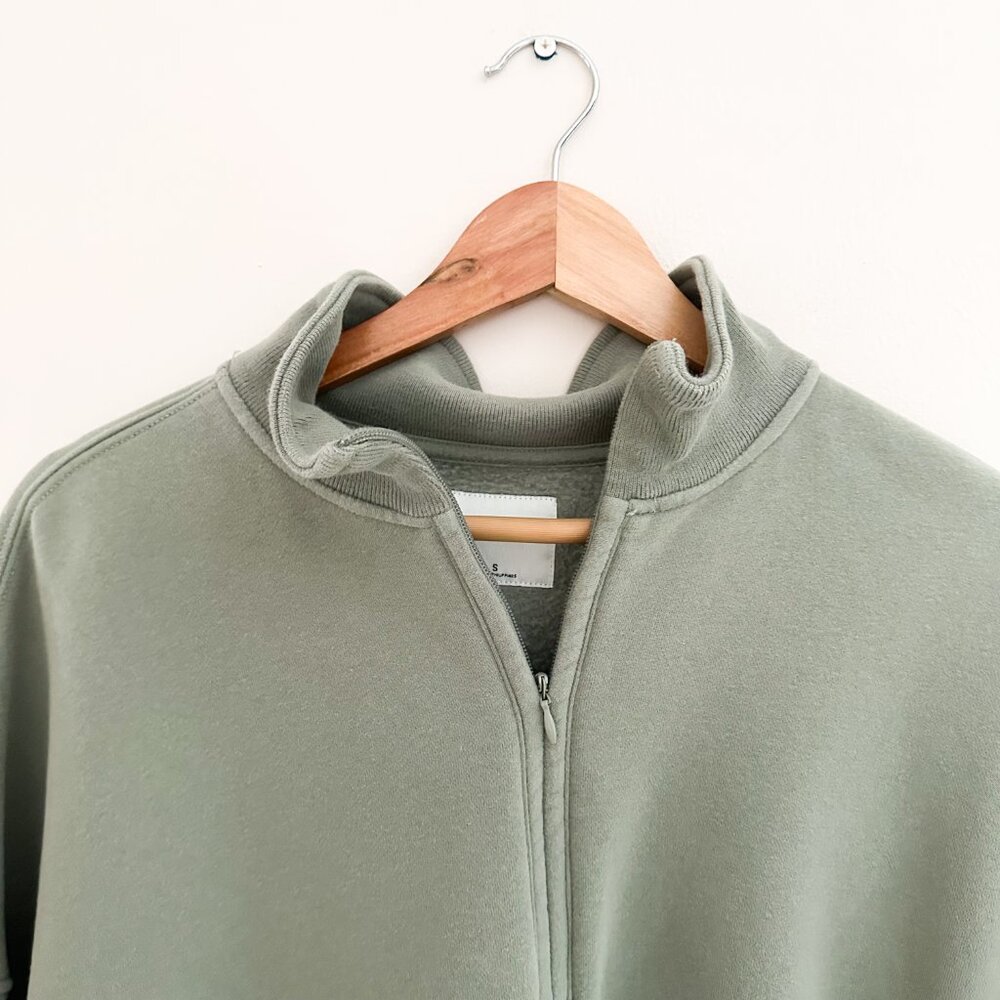 Abercrombie & Fitch Essential Sunday Half-Zip Sweatshirt - Green Size Small - Picture 2 of 5